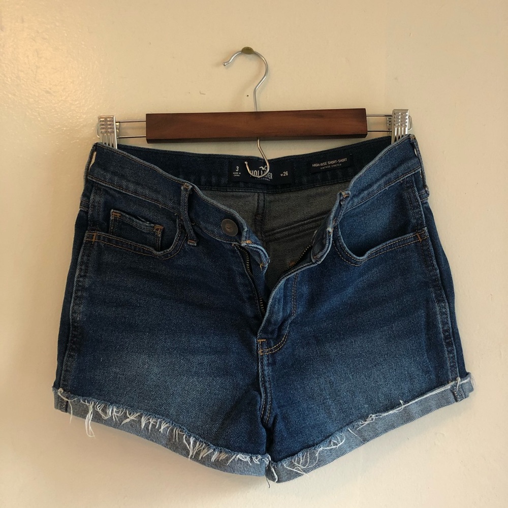 High-rise denim shorts